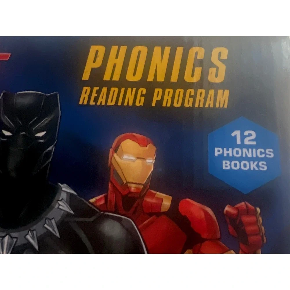 Marvel Avengers Phonics Reading Program Scholastic 12‎ Books - Kids Learning EUC